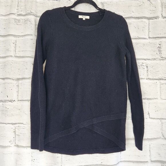 Madewell Black Feature Pullover Knit Crew Neck Sweater Women's Size Small - Picture 1 of 11
